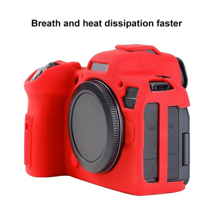 For Canon EOS R6 Litchi Texure Soft Silicone Case(Red) by bashfashion