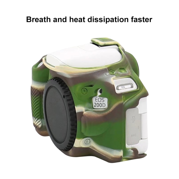 For Canon EOS 200D / EOS 200D Mark II Soft Silicone Protective Case(Camouflage) by bashfashion