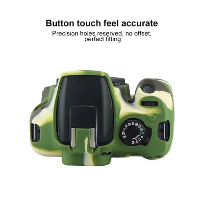Soft Silicone Protective Case for Canon EOS 2000D (Camouflage) by bashfashion