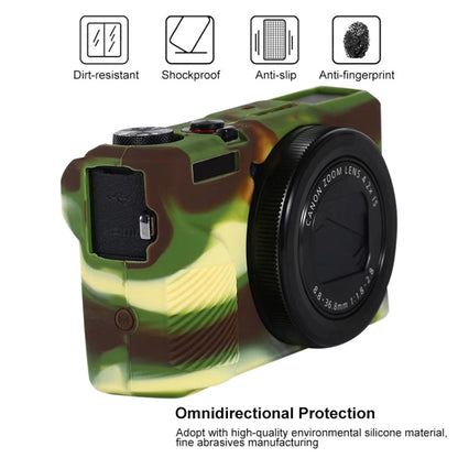 For Canon PowerShot G7 X Mark III / G7X III / G7X3 Soft Silicone Protective Case(Camouflage) by bashfashion