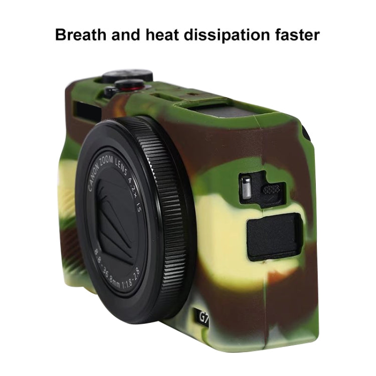 For Canon PowerShot G7 X Mark III / G7X III / G7X3 Soft Silicone Protective Case(Camouflage) by bashfashion