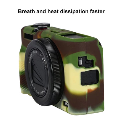 For Canon PowerShot G7 X Mark III / G7X III / G7X3 Soft Silicone Protective Case(Camouflage) by bashfashion