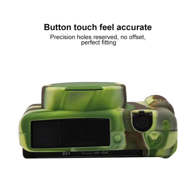 Soft Silicone Protective Case for Sony ZV-1 (Camouflage) by bashfashion