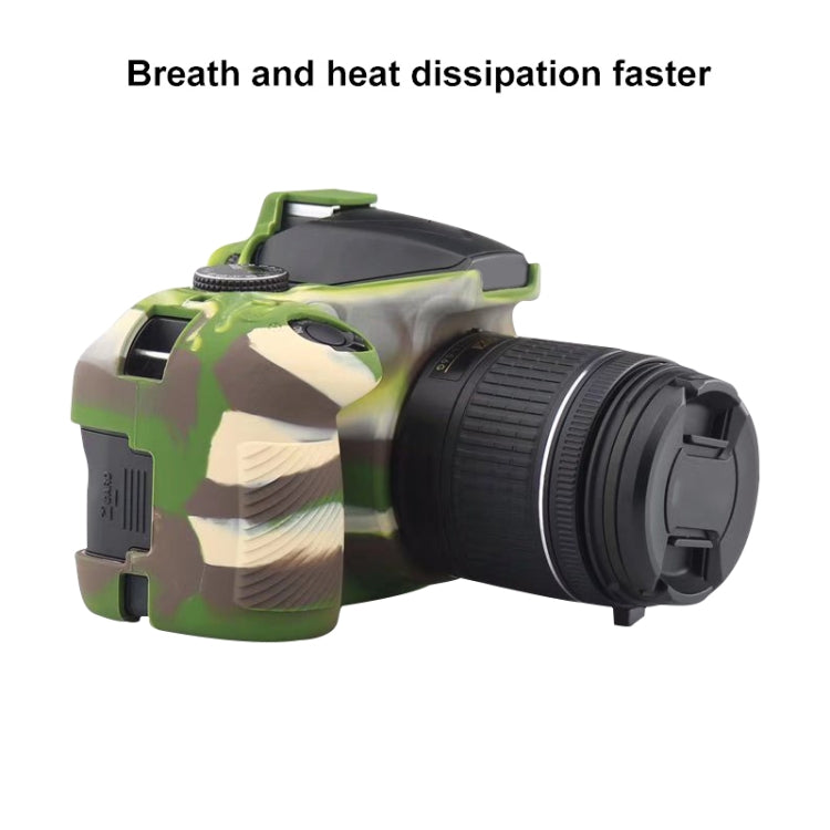 Soft Silicone Protective Case for Nikon D3400 / D3300 (Camouflage) by bashfashion