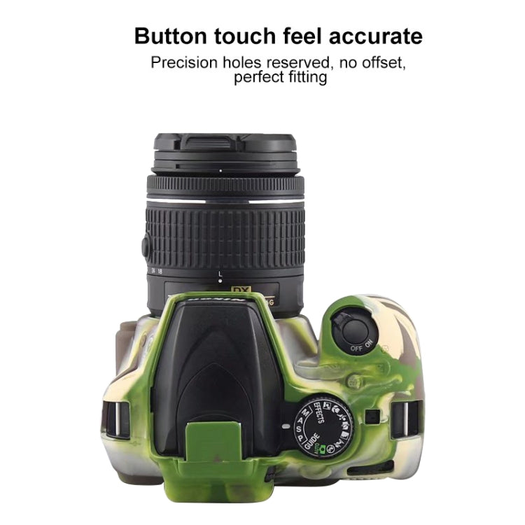 Soft Silicone Protective Case for Nikon D3400 / D3300 (Camouflage) by bashfashion
