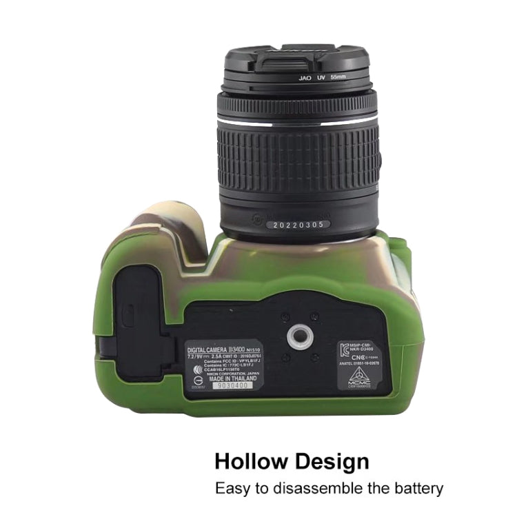 Soft Silicone Protective Case for Nikon D3400 / D3300 (Camouflage) by bashfashion