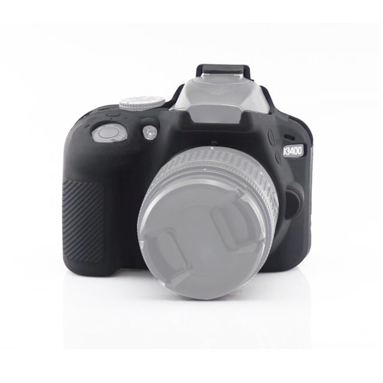Soft Silicone Protective Case for Nikon D3400 / D3300 (Black) by bashfashion