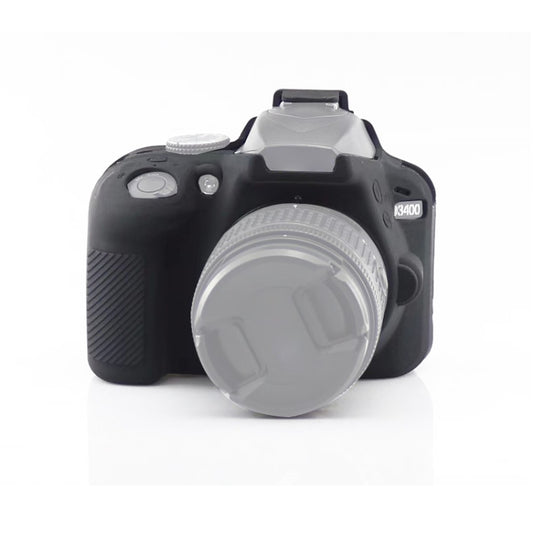 Soft Silicone Protective Case for Nikon D3400 / D3300 (Black) by bashfashion