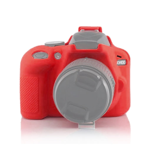 Soft Silicone Protective Case for Nikon D3400 / D3300 (Red) by bashfashion