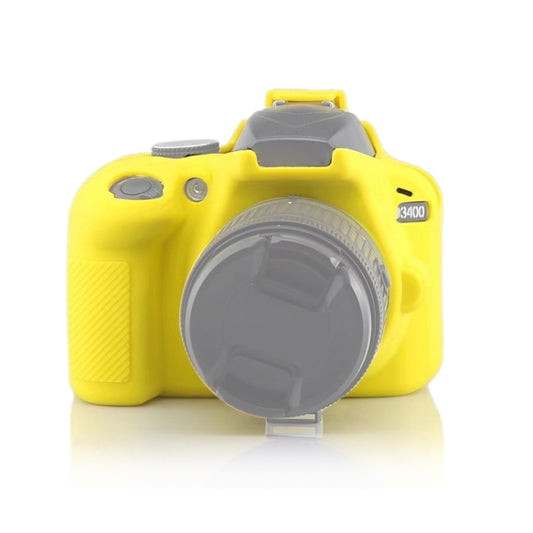Soft Silicone Protective Case for Nikon D3400 / D3300 (Yellow) by bashfashion