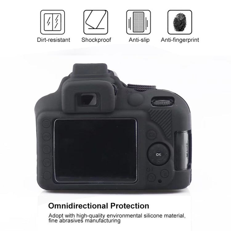 Soft Silicone Protective Case for Nikon D3400 / D3300 (Black) by bashfashion