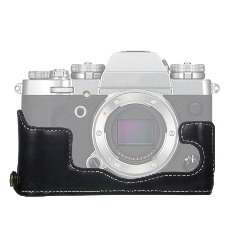 1/4 inch Thread PU Leather Camera Half Case Base for FUJIFILM X-T3/X-T2(Black) by bashfashion