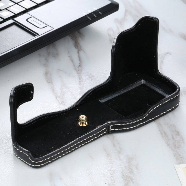 1/4 inch Thread PU Leather Camera Half Case Base for FUJIFILM X-T3/X-T2(Black) by bashfashion