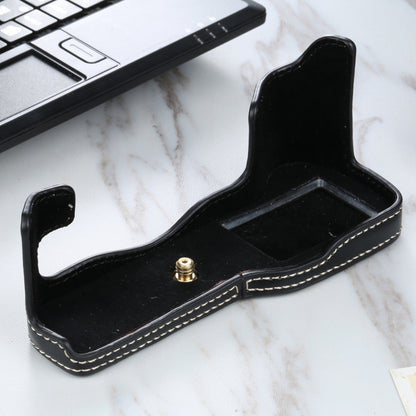 1/4 inch Thread PU Leather Camera Half Case Base for FUJIFILM X-T3/X-T2(Black) by bashfashion