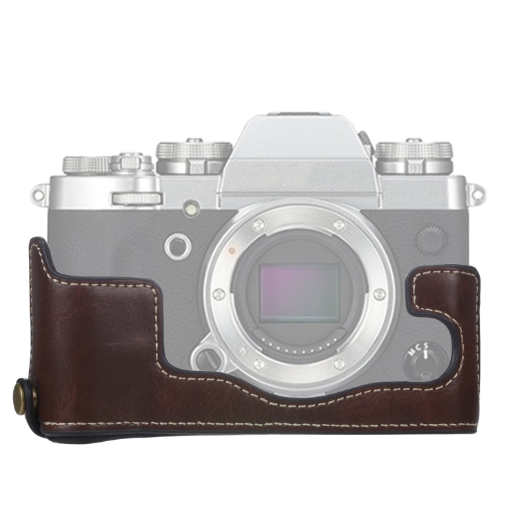 1/4 inch Thread PU Leather Camera Half Case Base for FUJIFILM X-T3/X-T2(Coffee) by bashfashion