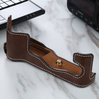 1/4 inch Thread PU Leather Camera Half Case Base for FUJIFILM X-T3/X-T2(Coffee) by bashfashion