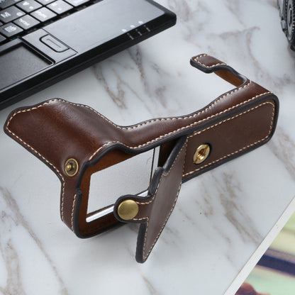 1/4 inch Thread PU Leather Camera Half Case Base for FUJIFILM X-T3/X-T2(Coffee) by bashfashion