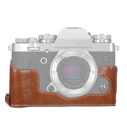1/4 inch Thread PU Leather Camera Half Case Base for FUJIFILM X-T3/X-T2(Brown) by bashfashion