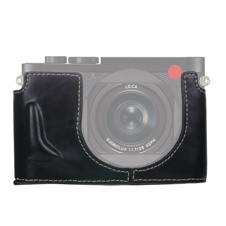1/4 inch Thread PU Leather Camera Half Case Base for Leica Q2(Black) by bashfashion