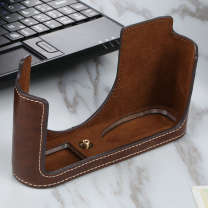 1/4 inch Thread PU Leather Camera Half Case Base for Leica Q2(Coffee) by bashfashion