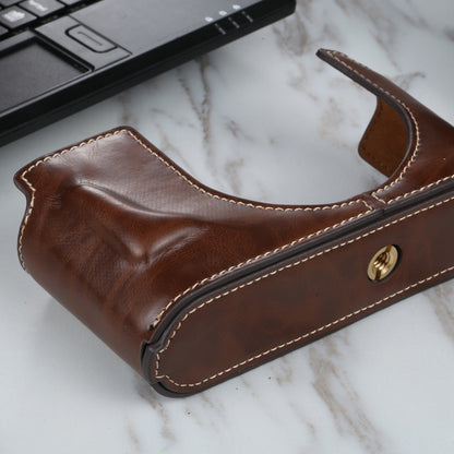 1/4 inch Thread PU Leather Camera Half Case Base for Leica Q2(Coffee) by bashfashion