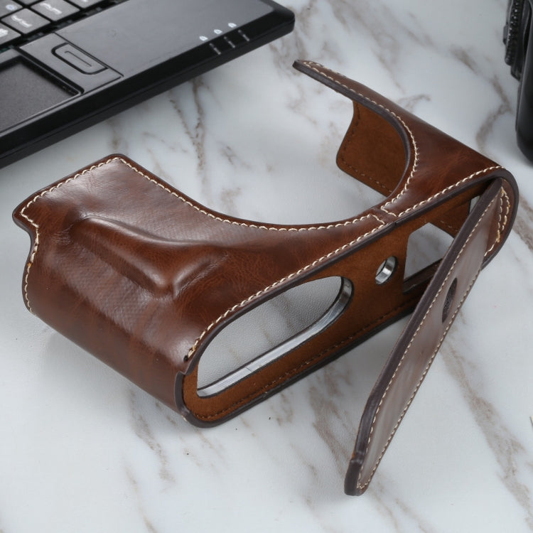 1/4 inch Thread PU Leather Camera Half Case Base for Leica Q2(Coffee) by bashfashion