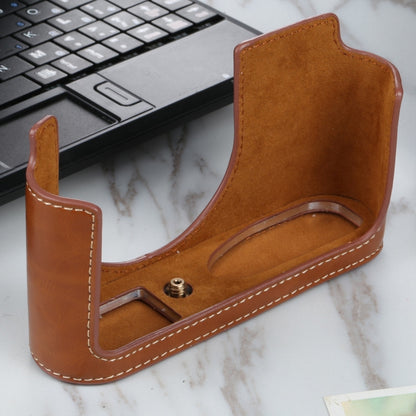 1/4 inch Thread PU Leather Camera Half Case Base for Leica Q2(Brown) by bashfashion