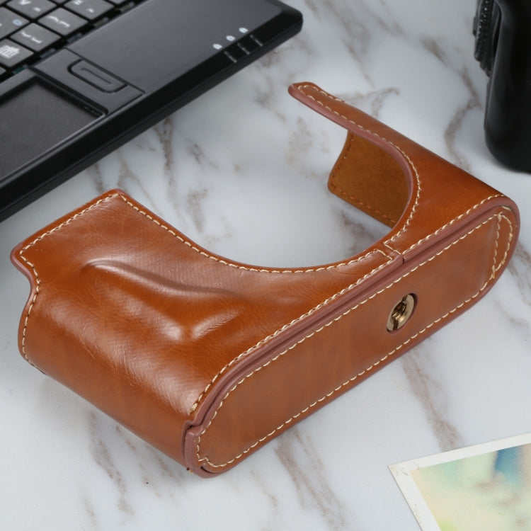 1/4 inch Thread PU Leather Camera Half Case Base for Leica Q2(Brown) by bashfashion