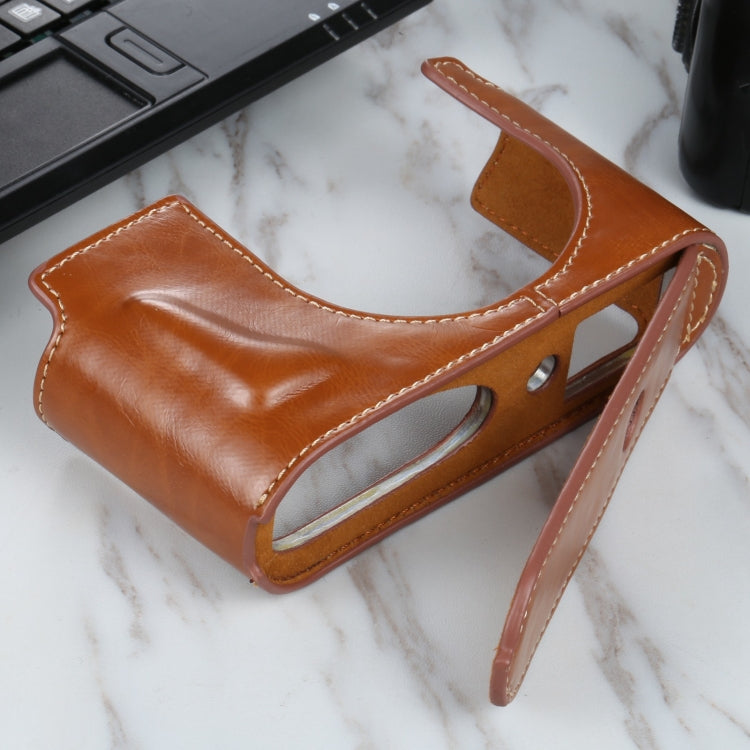 1/4 inch Thread PU Leather Camera Half Case Base for Leica Q2(Brown) by bashfashion