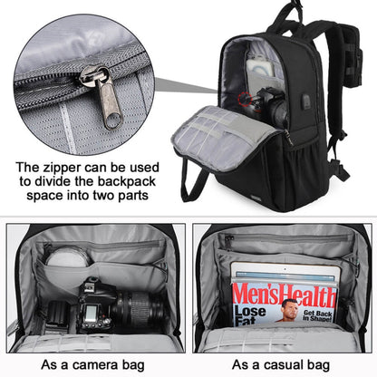 CADeN L5 III Multi-function Digital Camera Dual Shoulders Bag Backpack (Black) by CADeN