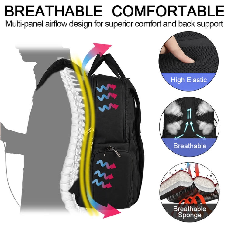 CADeN L5 III Multi-function Digital Camera Dual Shoulders Bag Backpack (Black) by CADeN