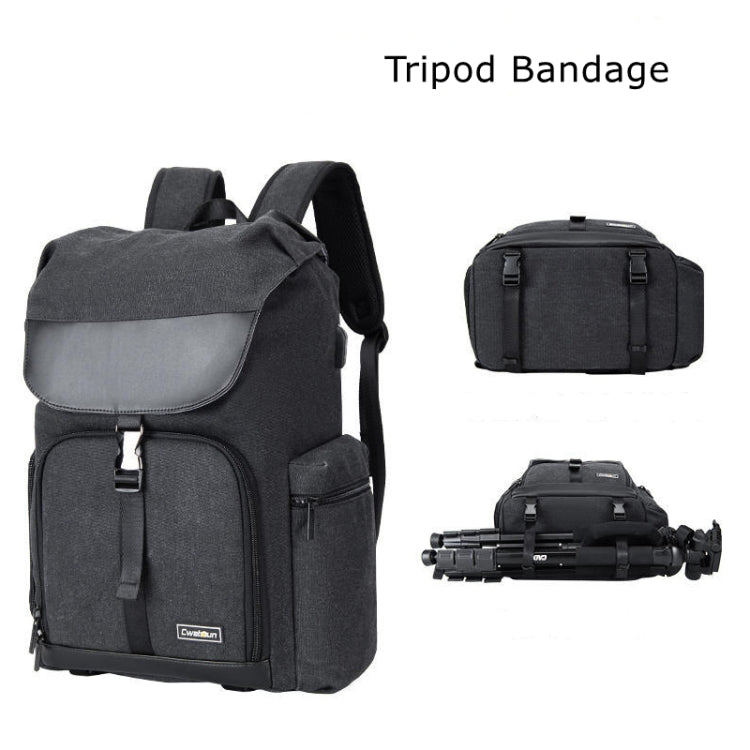 CADeN M8 Side Open Canvas Large Capacity Photography Backpack Shoulder Bag by CADeN