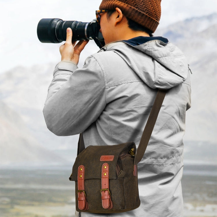 CADEN N1 Simple Retro Multifunctional Canvas Waterproof Digital Camera Photography Bag (Coffee) by CADeN