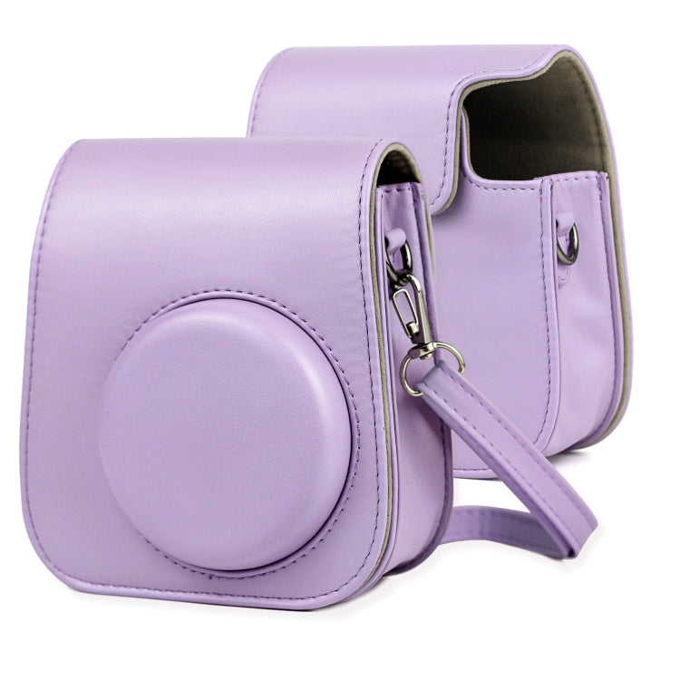 Leather Case Full Body Camera Bag with Shoulder Strap for FUJIFILM Instax mini 11 (Purple) by bashfashion