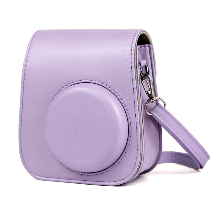 Leather Case Full Body Camera Bag with Shoulder Strap for FUJIFILM Instax mini 11 (Purple) by bashfashion