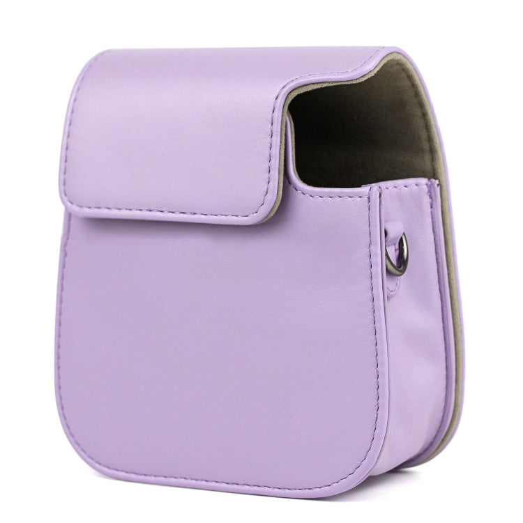 Leather Case Full Body Camera Bag with Shoulder Strap for FUJIFILM Instax mini 11 (Purple) by bashfashion