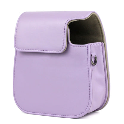 Leather Case Full Body Camera Bag with Shoulder Strap for FUJIFILM Instax mini 11 (Purple) by bashfashion