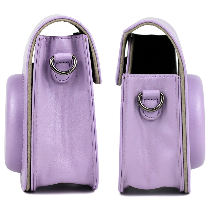 Leather Case Full Body Camera Bag with Shoulder Strap for FUJIFILM Instax mini 11 (Purple) by bashfashion