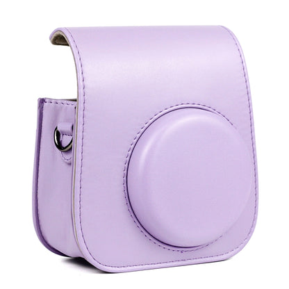 Leather Case Full Body Camera Bag with Shoulder Strap for FUJIFILM Instax mini 11 (Purple) by bashfashion