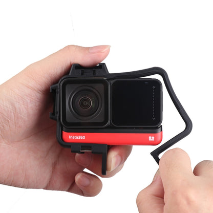 Plastic Frame Mount Protective Case Cage with Tripod Base Adapter & Long Screw & Cold Shoe Base for Insta360 One R(Black) by bashfashion