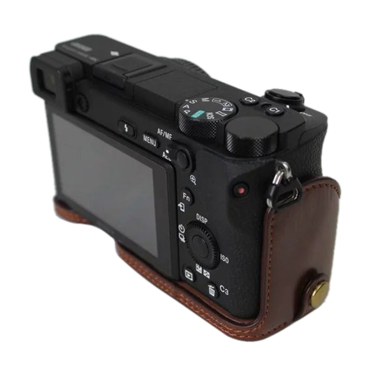 1/4 inch Thread PU Leather Camera Half Case Base for Sony ILCE-A6500 / A6500 (Black) by bashfashion