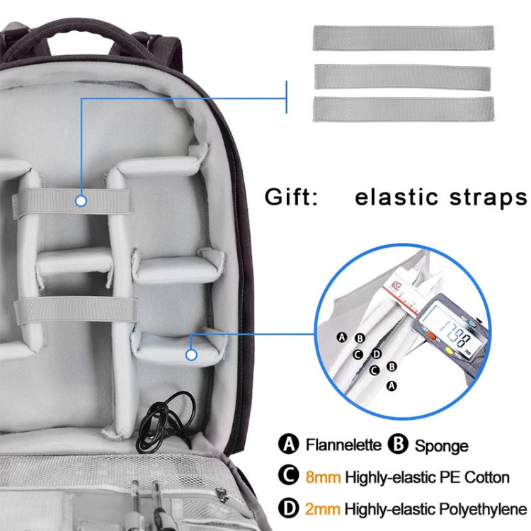 CADeN Multifunctional Shoulder SLR Camera Lens Bag Photography Backpack (Coffee) by CADeN