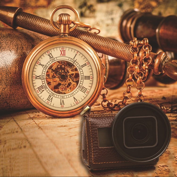 For GoPro HERO4 Litchi Texture Genuine Leather Protective Case with Sling(Brown) by bashfashion