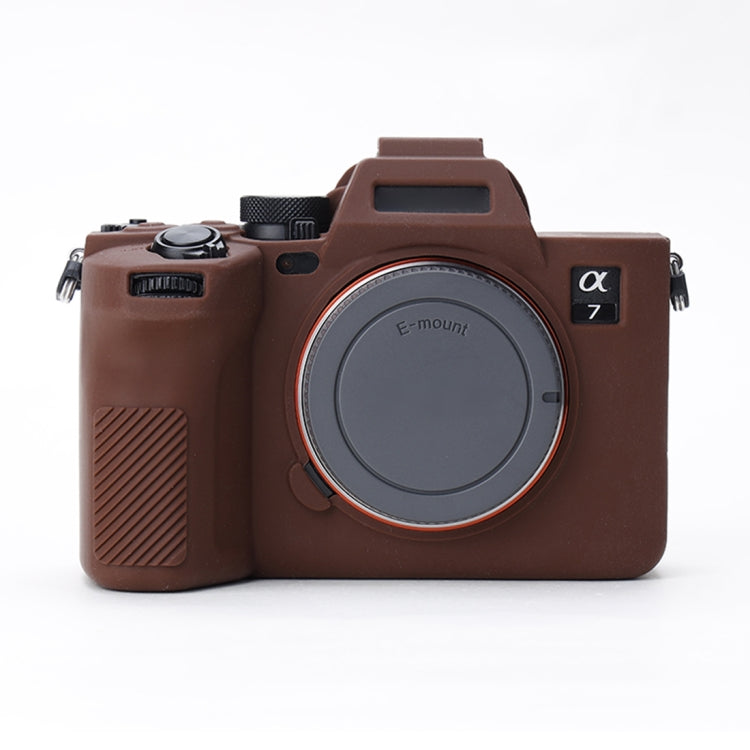 Soft Silicone Protective Case for Sony A7 IV (Coffee) by bashfashion