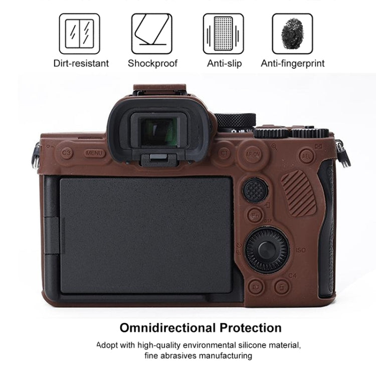 Soft Silicone Protective Case for Sony A7 IV (Coffee) by bashfashion
