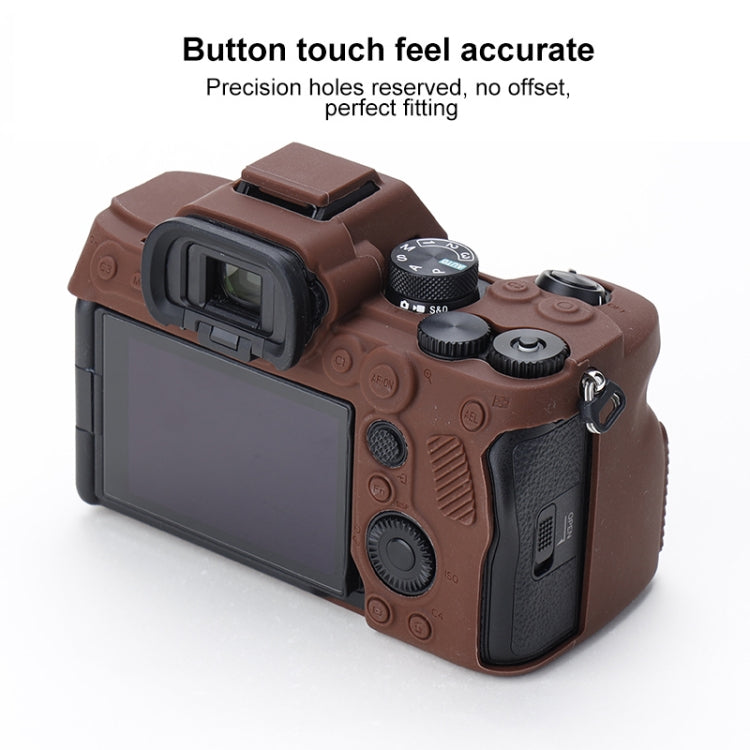 Soft Silicone Protective Case for Sony A7 IV (Coffee) by bashfashion