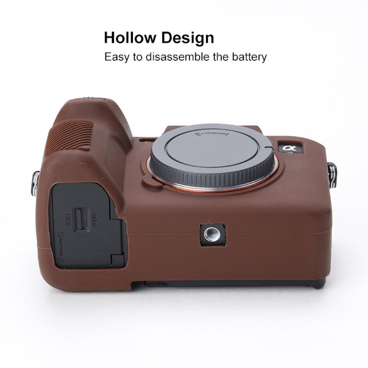 Soft Silicone Protective Case for Sony A7 IV (Coffee) by bashfashion