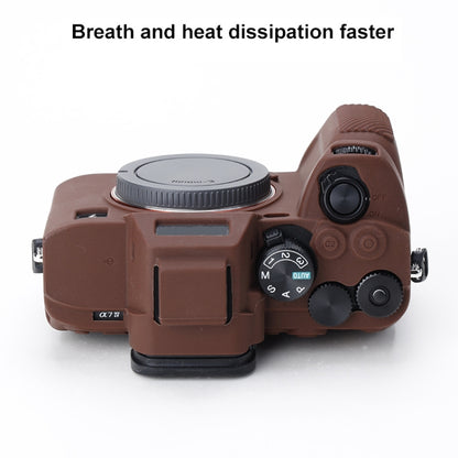 Soft Silicone Protective Case for Sony A7 IV (Coffee) by bashfashion