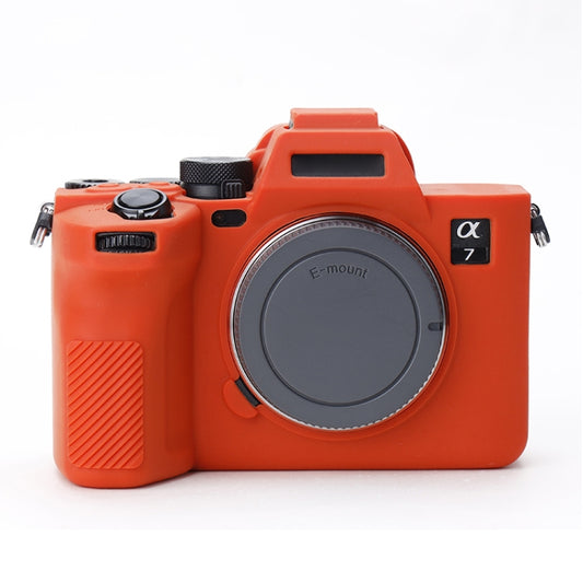 Soft Silicone Protective Case for Sony A7 IV (Orange) by bashfashion