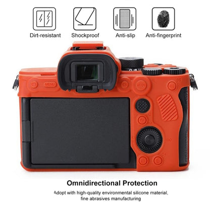 Soft Silicone Protective Case for Sony A7 IV (Orange) by bashfashion